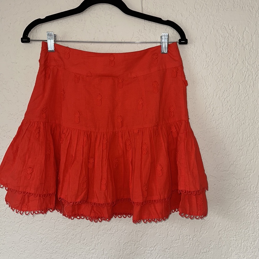 Farm Rio red 3D Pineapple mini skirt size S - Picture 3 of 3
